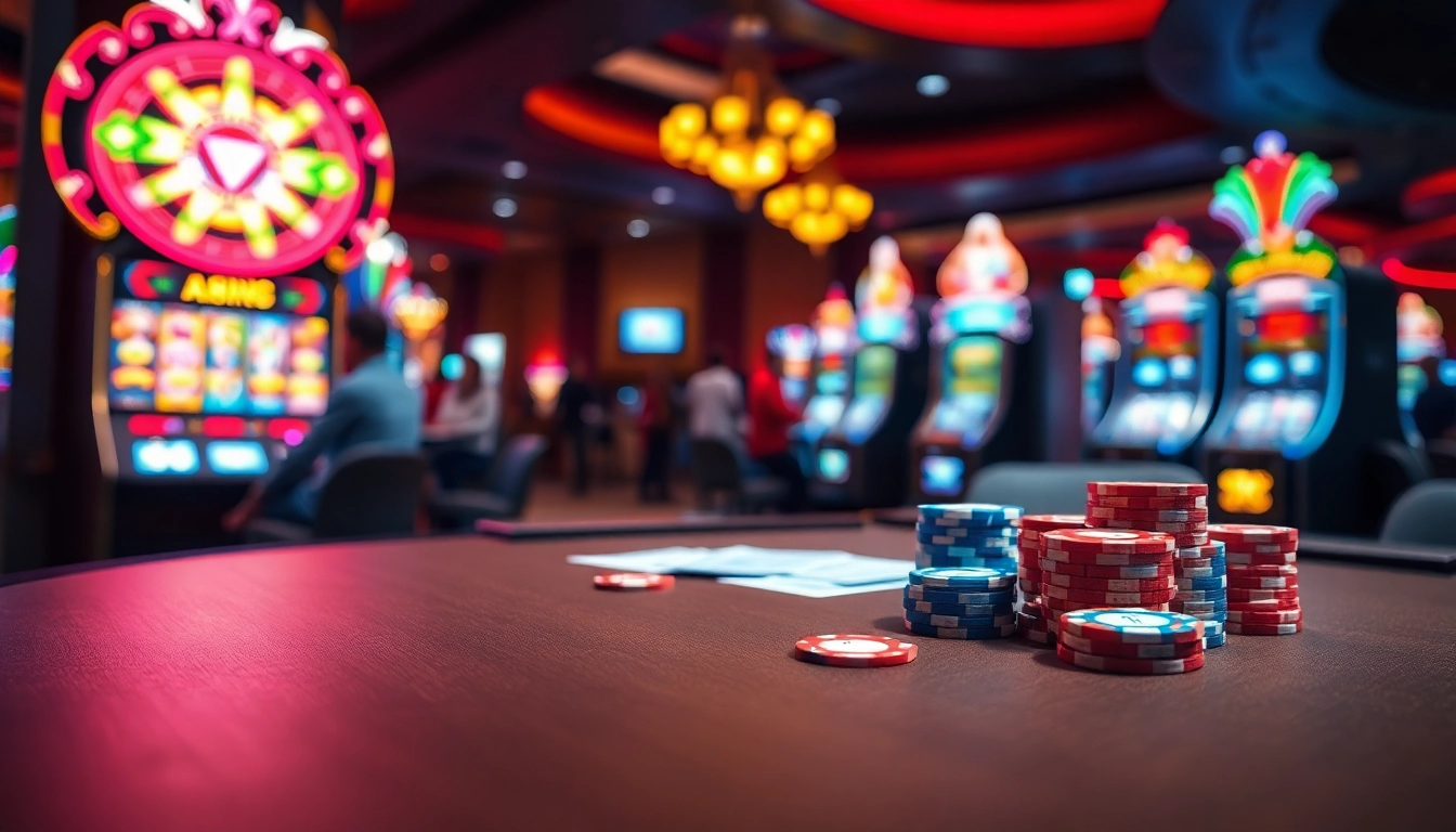 Menangkan permainan dengan inultogel di meja kasino yang mengundang dan penuh warna.