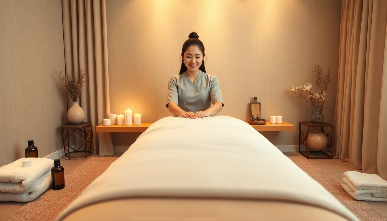 평택출장마사지 service featuring a young female therapist in a peaceful setting.